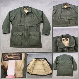VTG Eddie Bauer Mens XL Goose Down Wool Mackinaw Hunting Outdoor Jacket Coat
